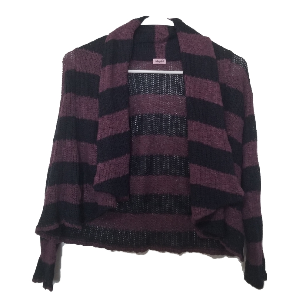 Splendid Girl's Knit Striped Open Cardigan